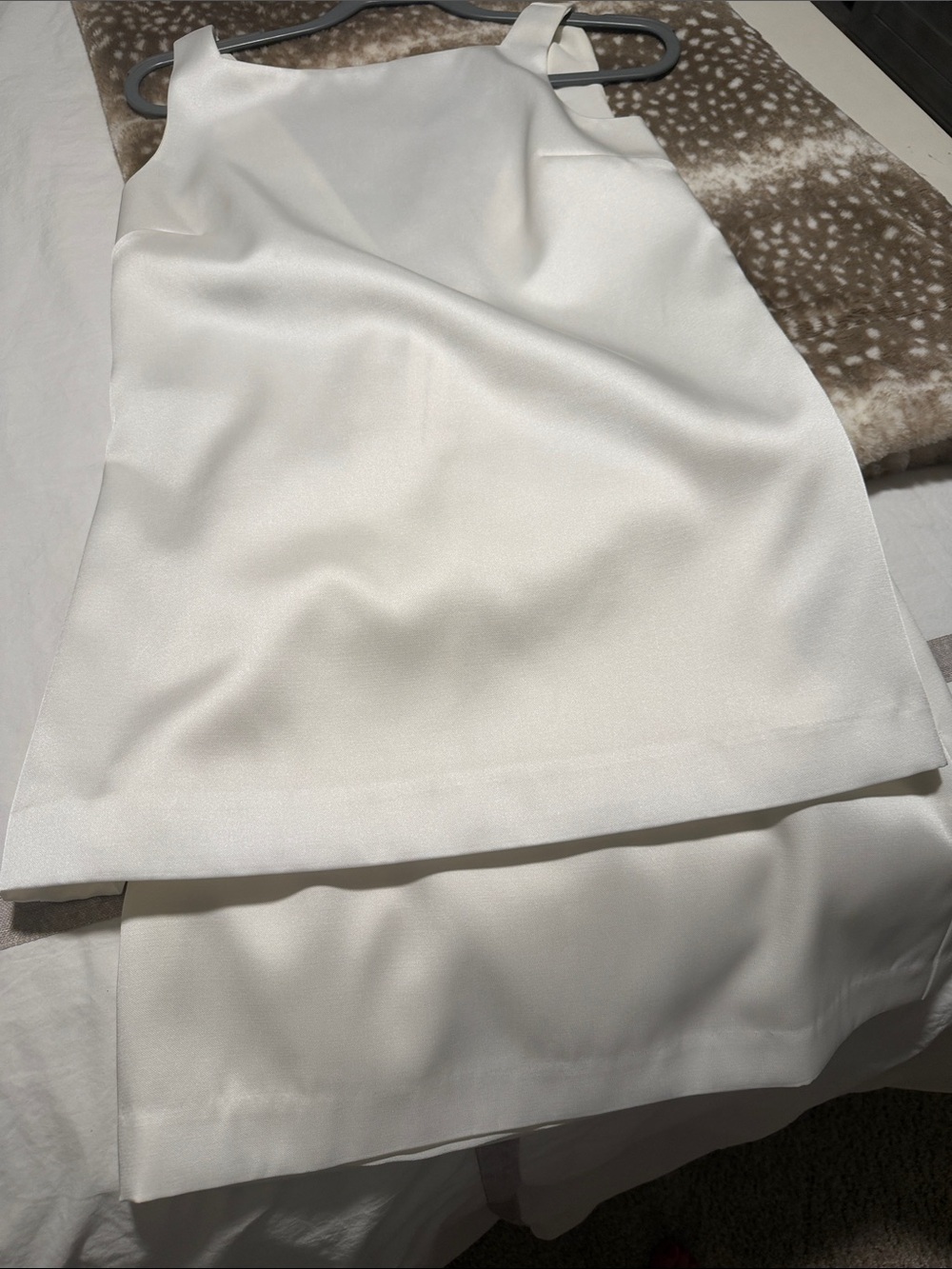 Reformation White Mini Tank Top and Skirt Set with Front Bow - Picture 4 of 7